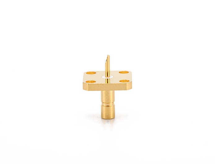SMB 公头 4 孔法兰射频同轴连接器，用于端子