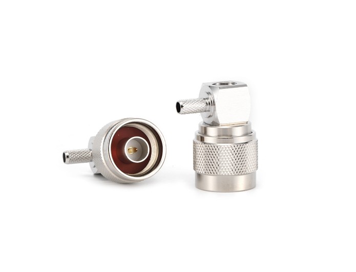 img 1 of 用于 RG58 电缆压接的 N 型公头直角射频连接器