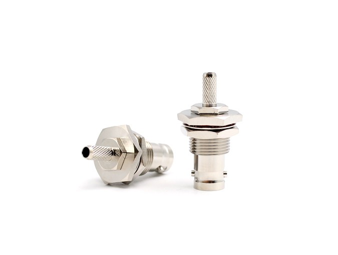 img 1 of 射频连接器 BNC 母头隔板接头，适用于 RG58 电缆压接