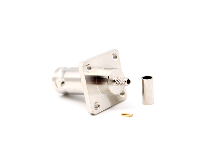 用于 RG316 电缆压接的射频连接器 BNC 母法兰