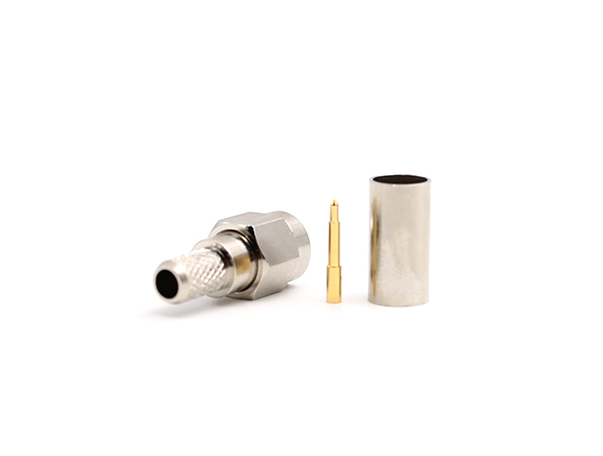 适用于RG58/LMR200电缆的SMA公头射频连接器，压接...