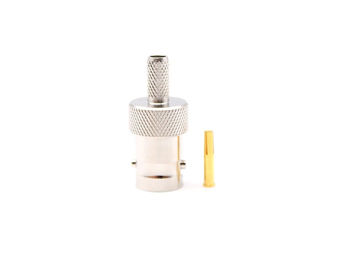 img 2 of 用于 RG58 电缆压接的 BNC 母头射频连接器
