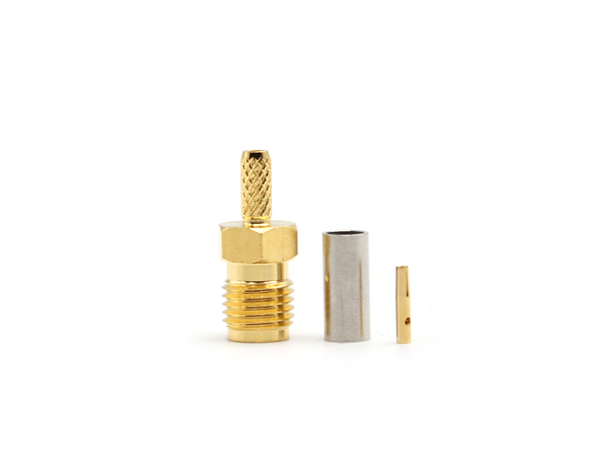 射频连接器 SMA 母头隔板接头，适用于 RG316 电缆压...