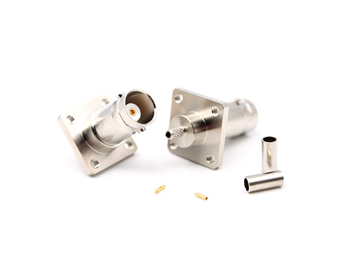img 1 of 用于 RG316 电缆压接的射频连接器 BNC 母法兰