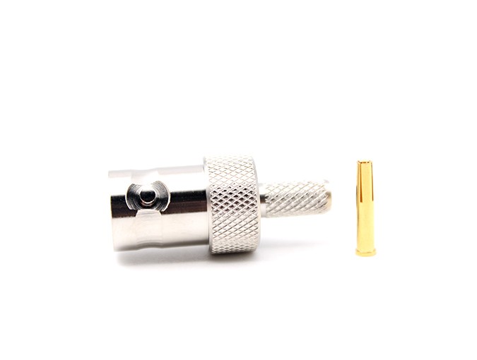 img 1 of 用于 RG58 电缆压接的 BNC 母头射频连接器