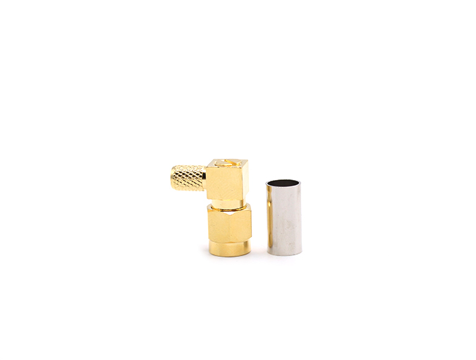 RPSMA 公头直角连接器，适用于 RG142/RG223 ...