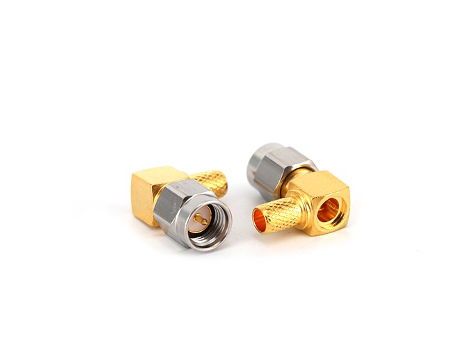 img 1 of 射频连接器，不锈钢SMA公头直角，适用于LMR200电缆夹