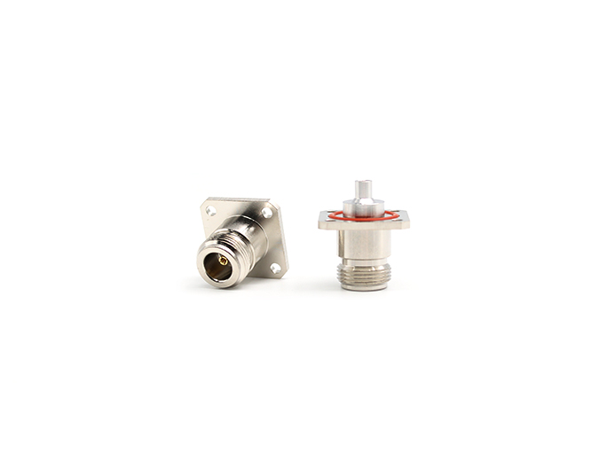 img of 射频连接器 N 型母头法兰安装座，适用于 141/RG402 电缆