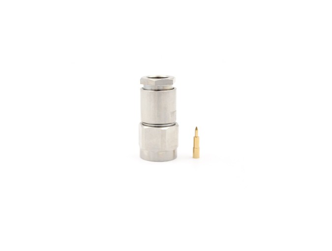 img 1 of N型公头不锈钢连接器，适用于RG214电缆夹式连接器