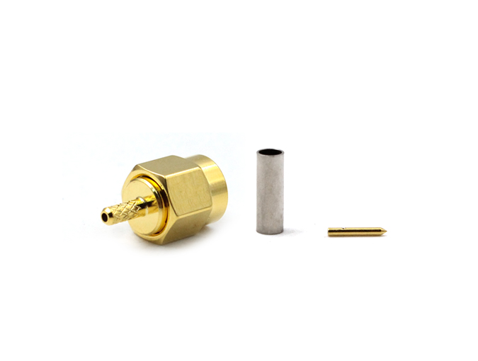用于RG178电缆的SMA公头射频连接器，压接式
