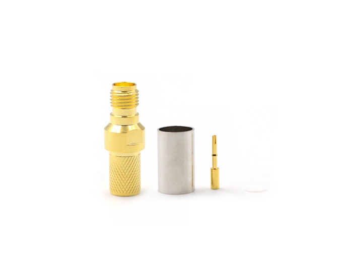 射频连接器 SMA 母头，适用于 6D-FB 电缆，压接式