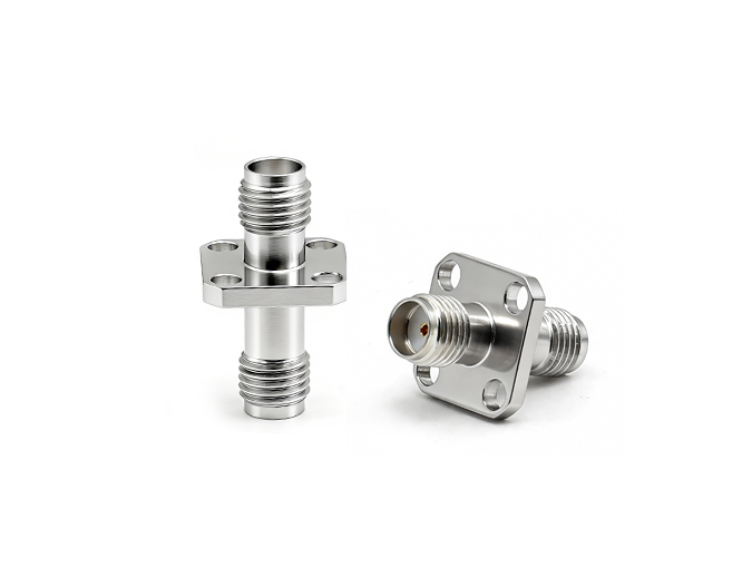 SMA female to SMA female 4 Holes Flange Stainless Steel RF Coaxial Adapter